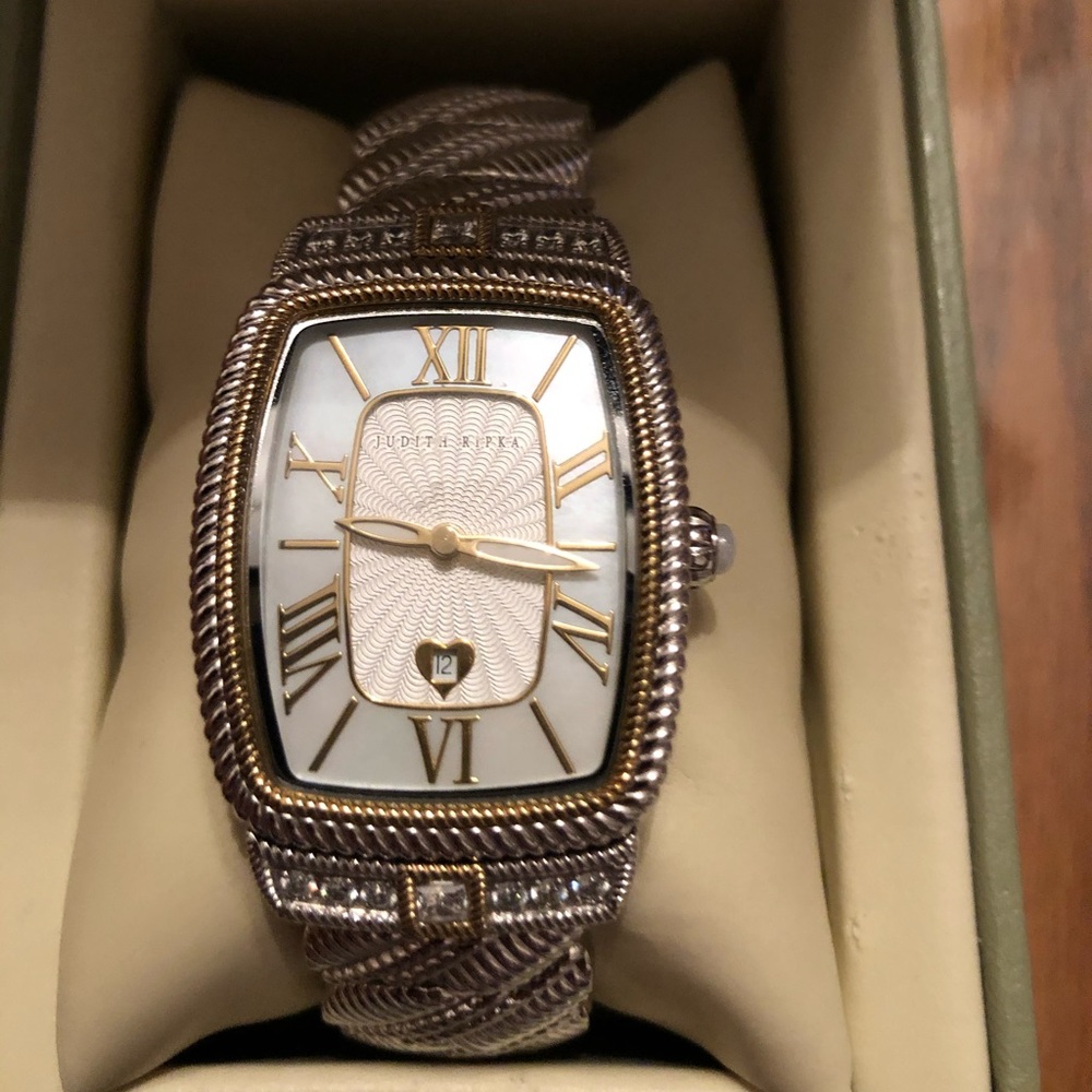 Judith Ripka Silver & Gold Watch